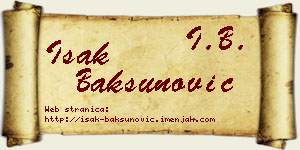 Isak Bakšunović vizit kartica